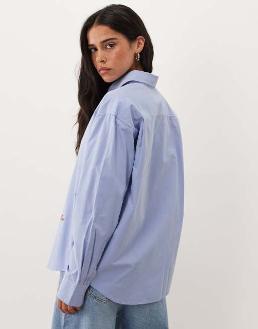 GANT regular fit poplin shirt in blue, 2 of 4