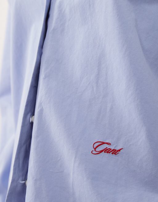 GANT regular fit poplin shirt in blue, 4 of 4