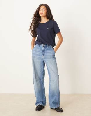 Gant Regular Fit Script Logo T-shirt In Blue