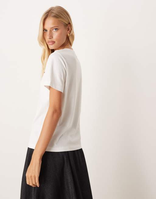 GANT regular fit script logo t-shirt in white, 4 of 4