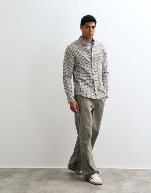 GANT regular fit seersucker shirt in grey, 4 of 5