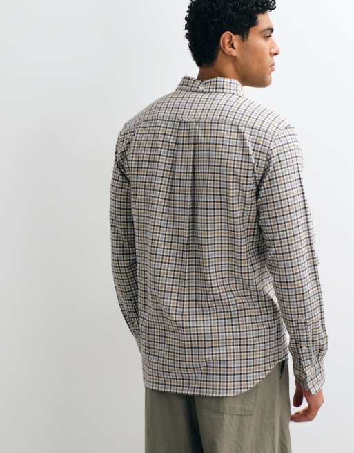 GANT regular fit seersucker shirt in grey, 5 of 5