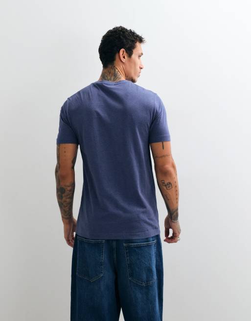 Gant regular fit shield logo short sleeve t-shirt in mid blue, 4 of 5