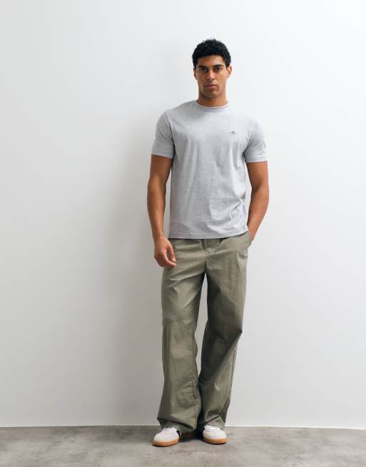 GANT regular fit shield logo t-shirt in grey, 3 of 5