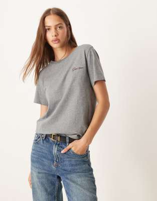 GANT - Regular-Fit-T-Shirt in Grau mit Schriftzug-Logo