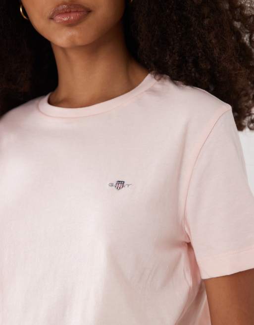 GANT – Regular-Fit-T-Shirt in Rosa mit Wappen-Logo, 2 von 4