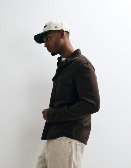 GANT regular fit twill shirt in brown, 3 of 5