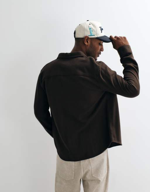 GANT regular fit twill shirt in brown, 4 of 5