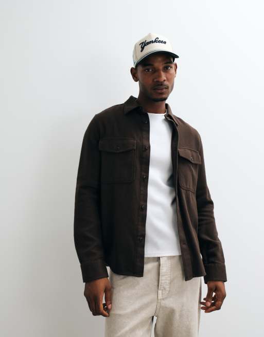 GANT regular fit twill shirt in brown, 5 of 5