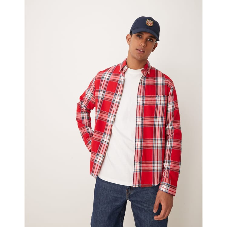 Gant – Regulär geschnittenes Flanellhemd in Rot kariert ASOS