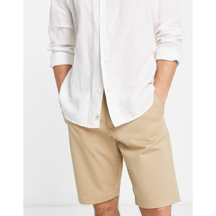 Jack & Jones Intelligence chino shorts with pleat in beige