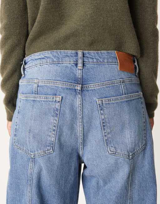 GANT relaxed fit seam detail jeans in mid blue, 5 of 5
