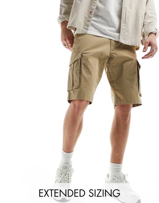 GANT relaxed fit twill cargo shorts in khaki beige