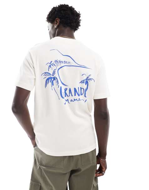 GANT resort back print t-shirt in cream - view 1