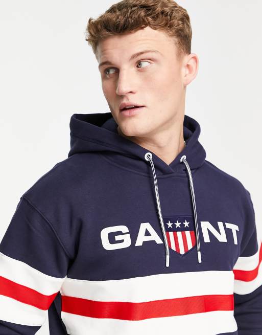 Gant stripe hoodie best sale