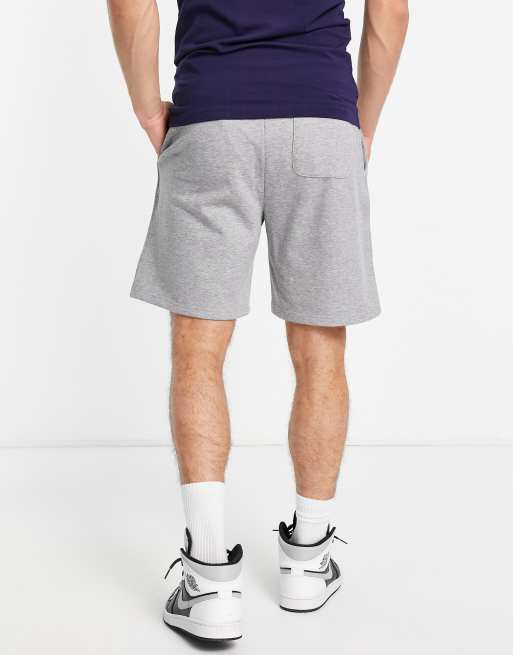 GANT retro shield logo contrast waistband sweat shorts in grey marl, 4 of 4