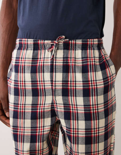 GANT – Röda och marinblå, rutiga pyjamasbyxor i flanell, 4 av 5