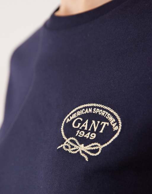 GANT rope chest graphic in evening blue, 4 of 4