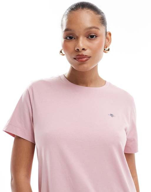 GANT – Rosa t-shirt med sköldlogga