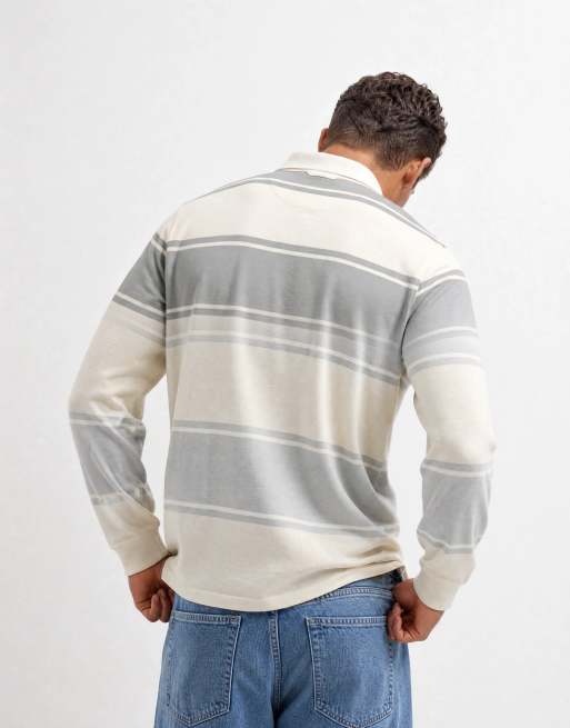 Gant Rugby-Polo mit Kontraststreifen in Grau, 8 von 10