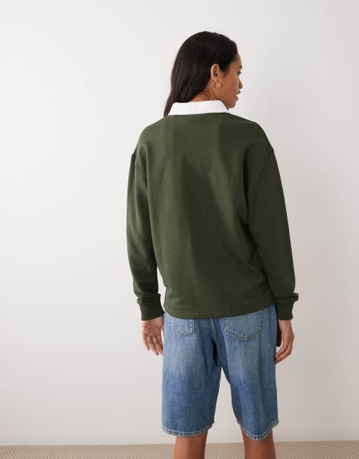 GANT rugby sweatshirt in moss green, 4 of 4