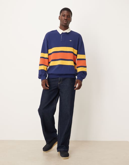 GANT - Rugbysweater met kleurvlakken in blauw, 2 van 5