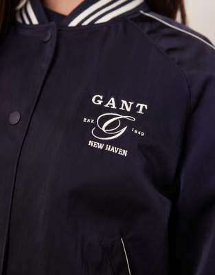 Gant Satin Logo Varsity Bomber Jacket