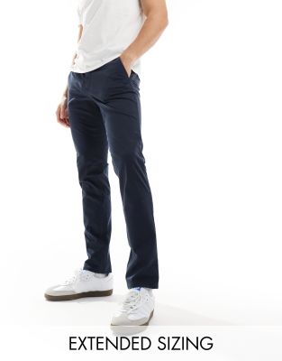 GANT – Schmal geschnittene Chinohose aus elastischem Baumwoll-Twill in Marineblau - view 1