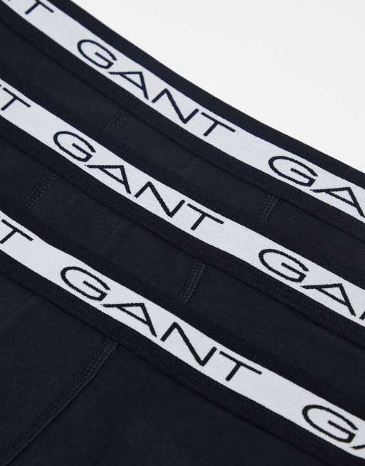 Gant – Schwarze Unterhosen mit Logobund im 3er-Pack, 4 von 4