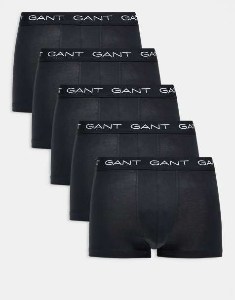Gant – Schwarze Unterhosen mit Logobund im 5er-Pack - view 1