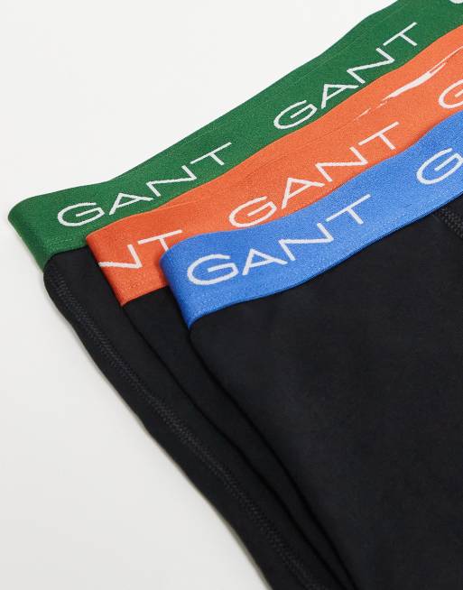 GANT - Set van 3 boxerbroekjes met contrasterende gekleurde tailleband in zwart, 2 van 3