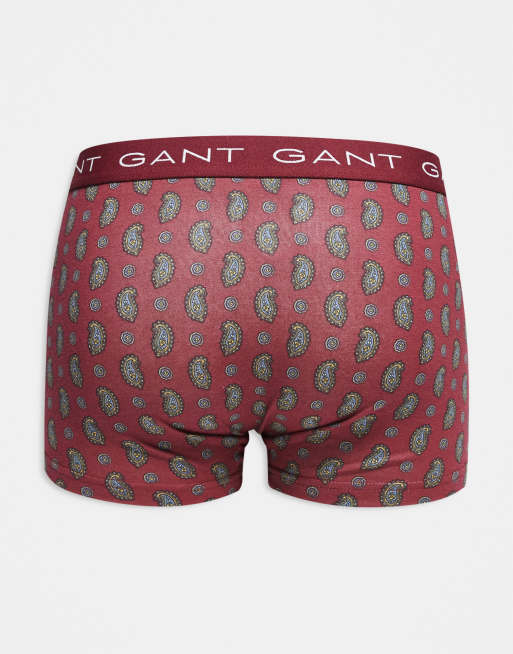 Gant - Set van 3 boxershorts met paisley-print en logotaille in rood, 3 van 3