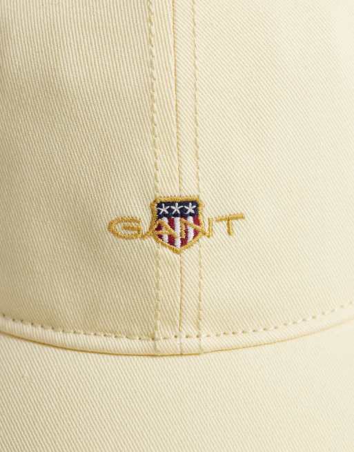 GANT shield logo cotton twill baseball cap in butter yellow, 2 of 3