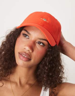 shield logo cotton twill baseball cap in red