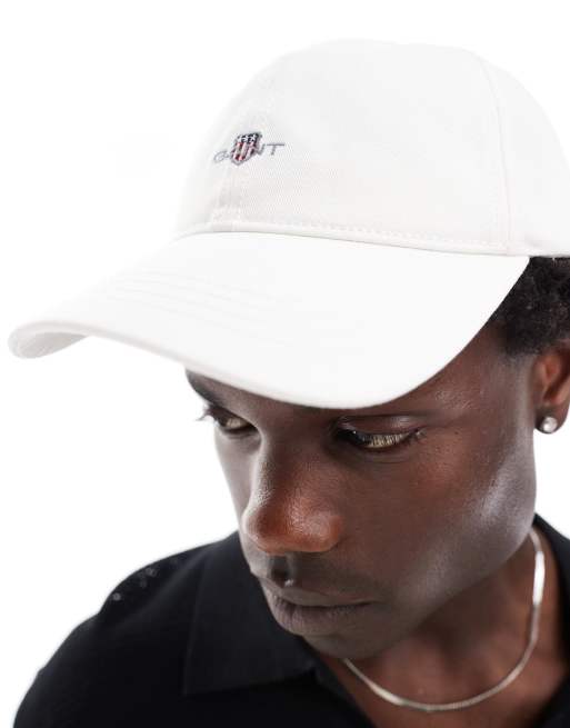 GANT shield logo embroid baseball cap in white, 4 of 4