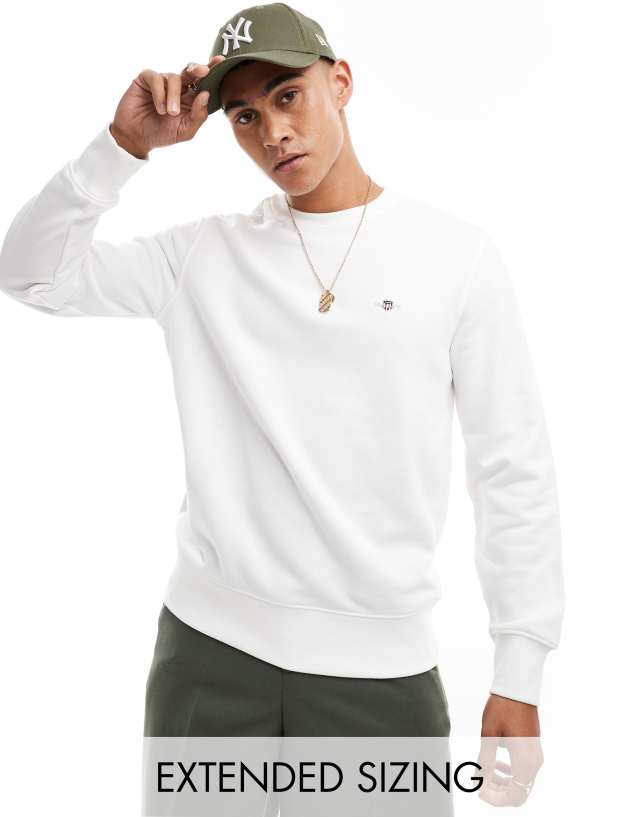 Gant - shield logo embroid sweatshirt in white