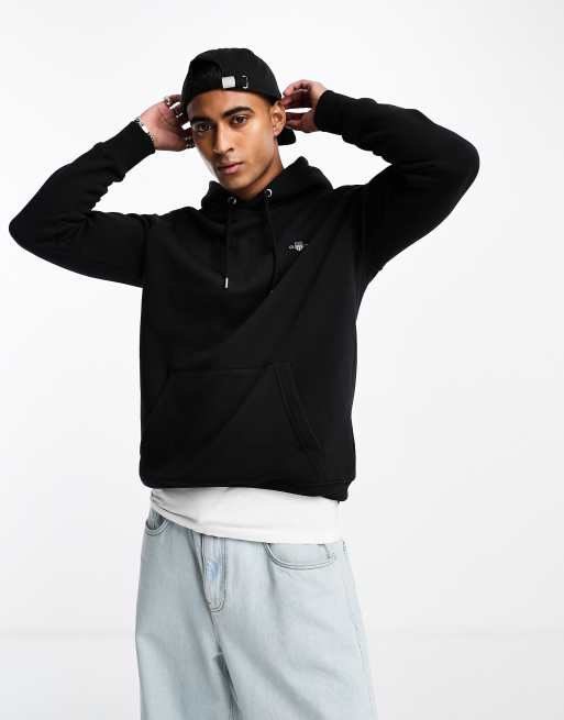 GANT shield logo hoodie in black | ASOS