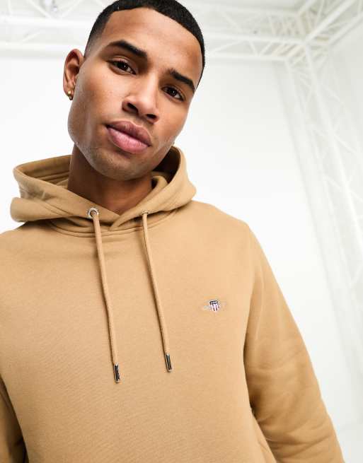 GANT shield logo hoodie in khaki tan ASOS