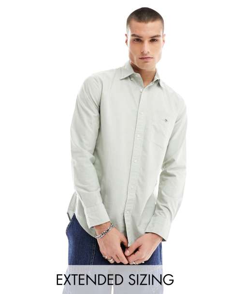GANT shield logo oxford shirt in light green - view 1