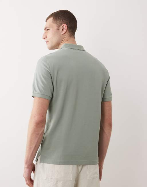 GANT shield logo pique polo in mid grey, 3 of 5