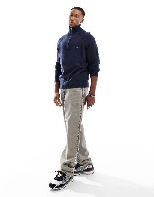 Gant lambswool half zip jumper store