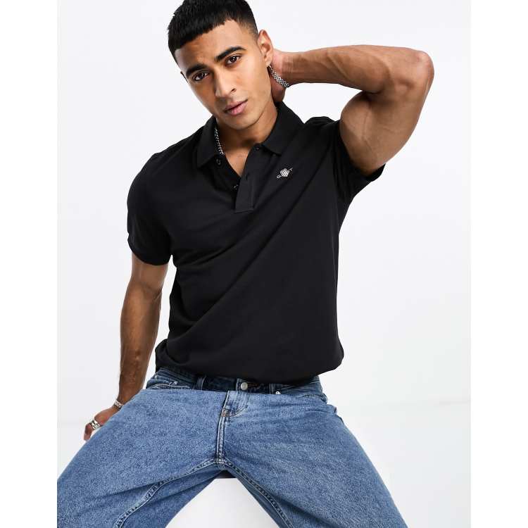 GANT shield logo regular fit | ASOS pique polo black in