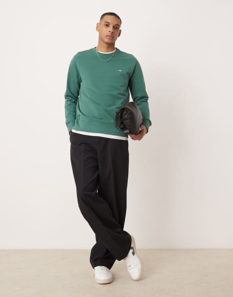GANT shield logo sweatshirt in green - view 1