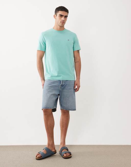 GANT shield logo t-shirt in aqua, 2 of 5