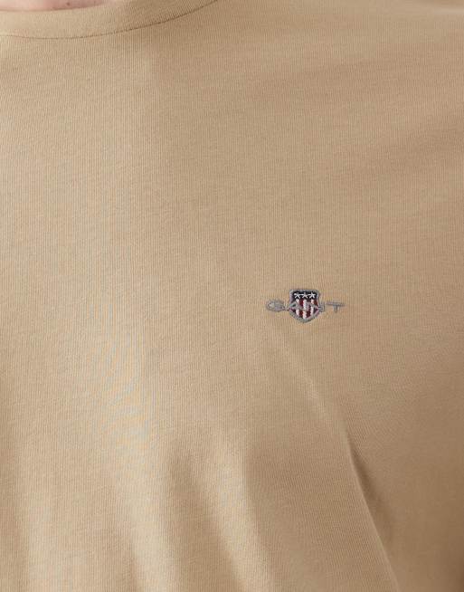 GANT shield logo t-shirt in beige, 5 of 5