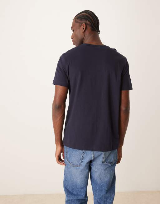 GANT shield logo t-shirt in navy blue, 4 of 4