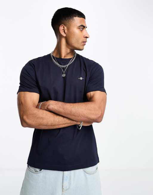 GANT shield logo t-shirt in navy | ASOS