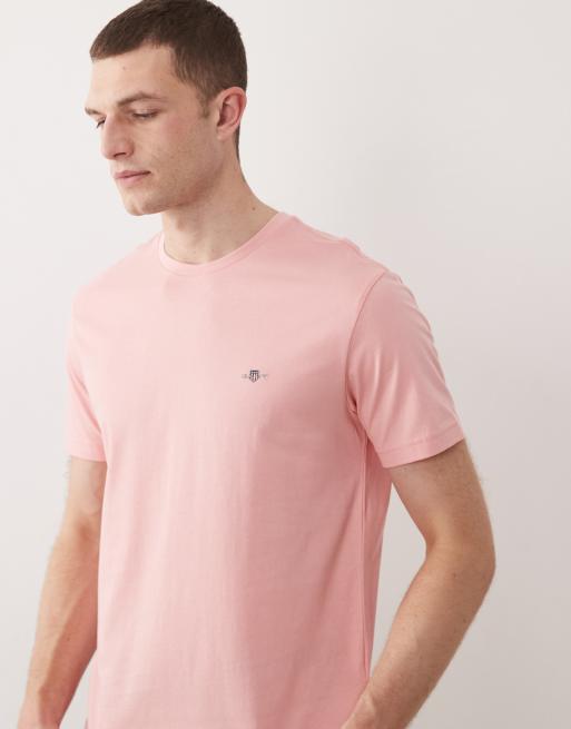 GANT shield logo t-shirt in pink, 4 of 5