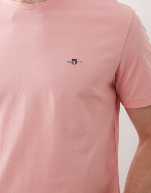 GANT shield logo t-shirt in pink, 5 of 5