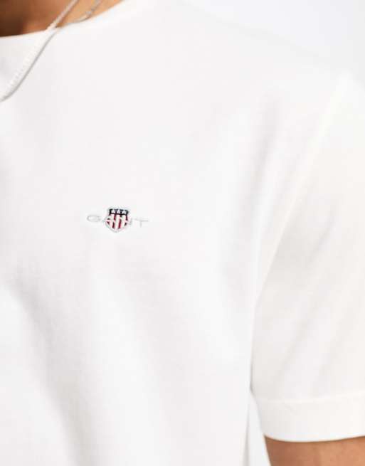 GANT shield logo t-shirt in white, 2 of 4